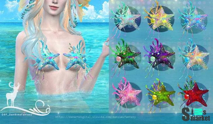 Топ русалки "DSF TOP MERMAID STARFISH OPAL" для Симс 4 для Симс 4. Скачать мод