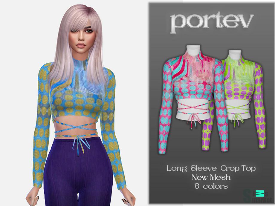 Топ Sleeve by portev для Симс 4. Скачать мод