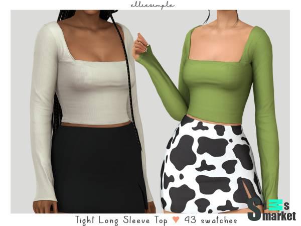 Топ "tight long sleeve top" для Симс 4 для Симс 4. Скачать мод