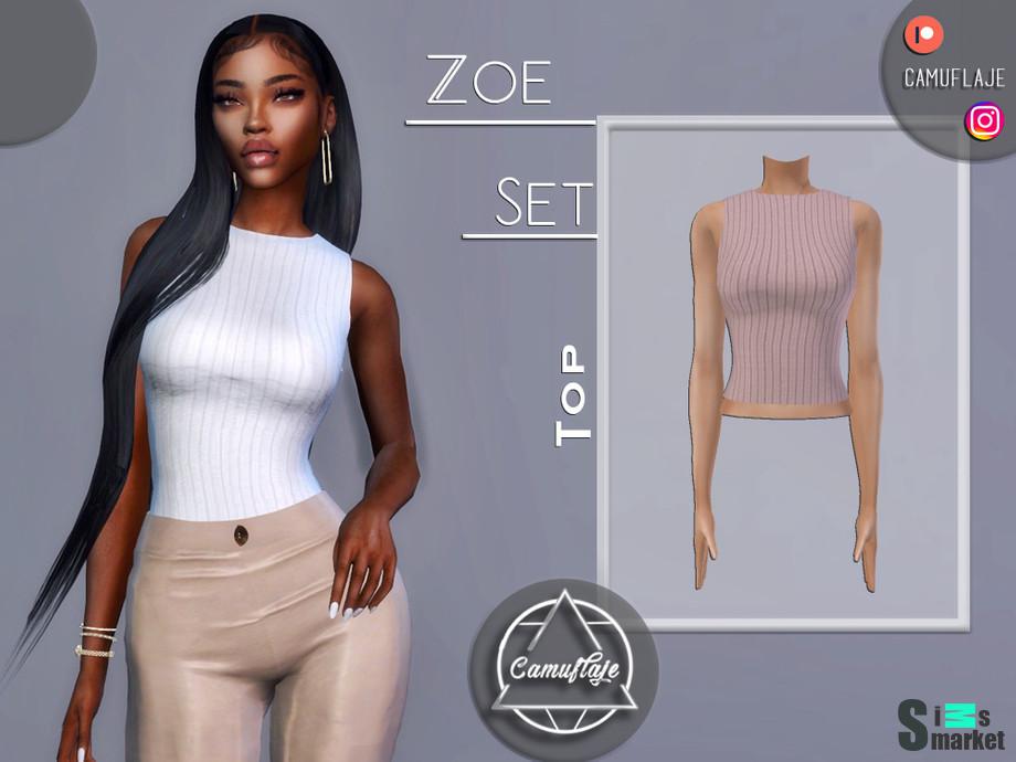 Топ Zoe by Camuflaje для Симс 4. Скачать мод