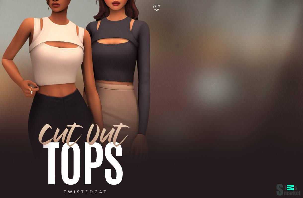 Топы для симочек "Cutout Tops" для Симс 4 для Симс 4. Скачать мод