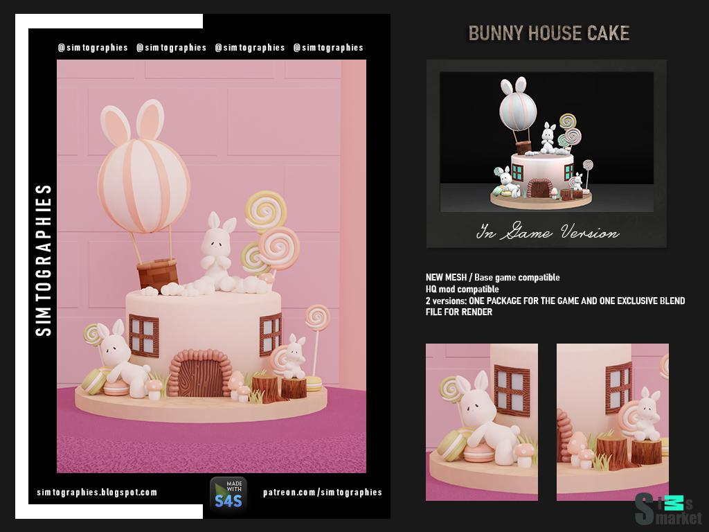 Тортик Bunny House  для Симс 4. Скачать мод