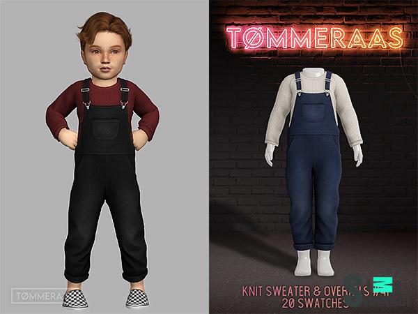 tømmeraas | knit sweater & overalls (#41) для Симс 4. Скачать мод