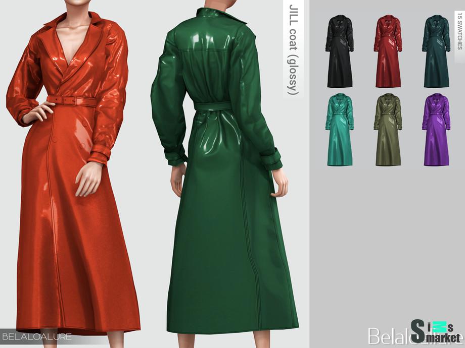 Тренч Jill by belal1997 для Симс 4. Скачать мод