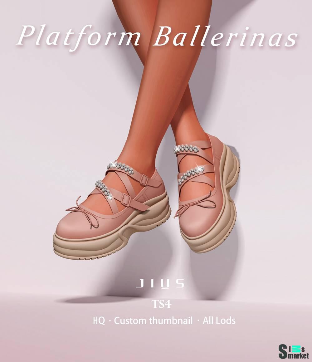 Туфли "Platform Ballerinas 01" для Симс 4 для Симс 4. Скачать мод