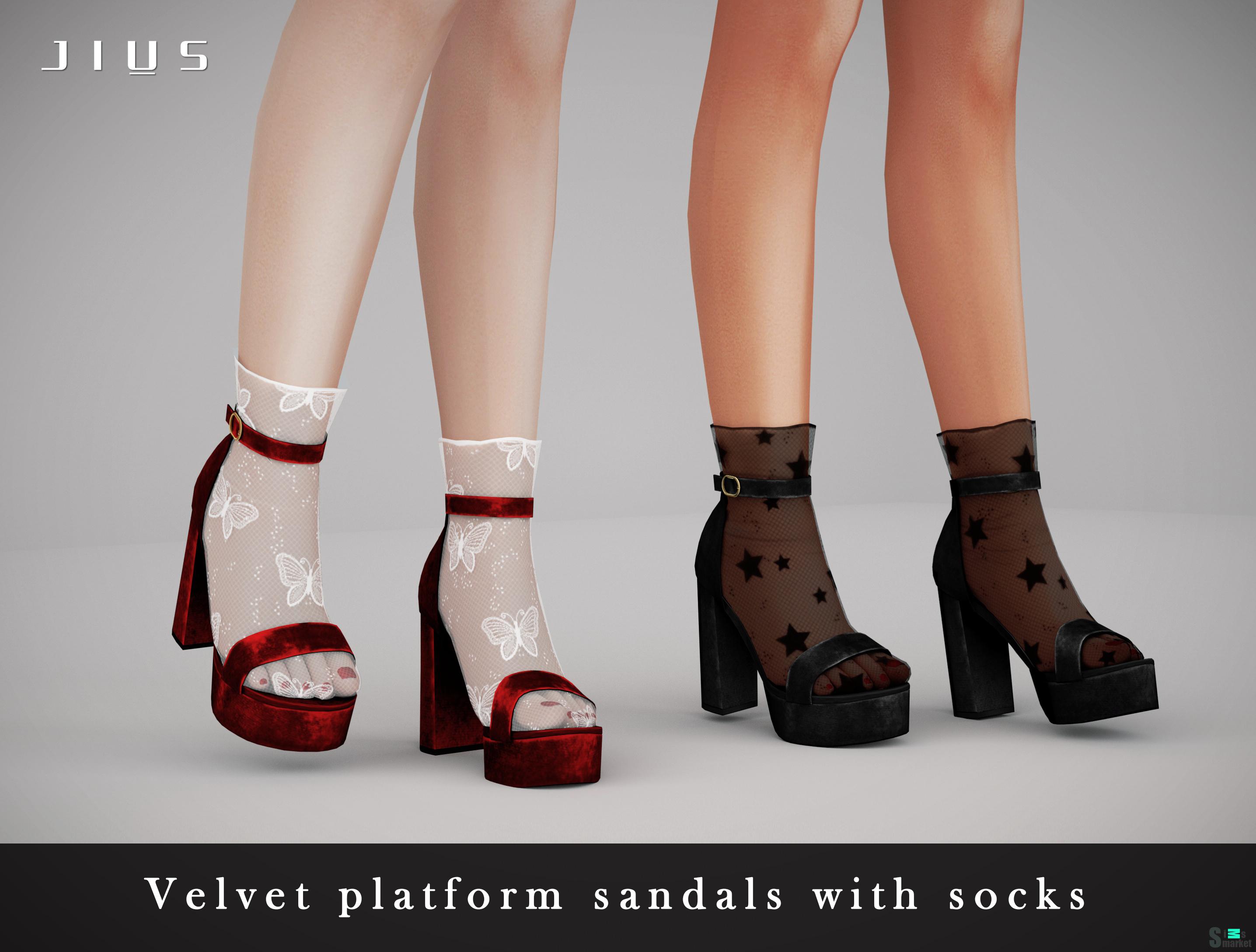 Туфли The Velvet by Jius-sims для Симс 4. Скачать мод