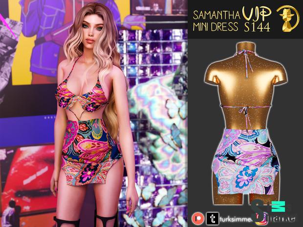 [turksimmer] Samantha Mini Dress S144 - VIP_Patreon для Симс 4. Скачать мод