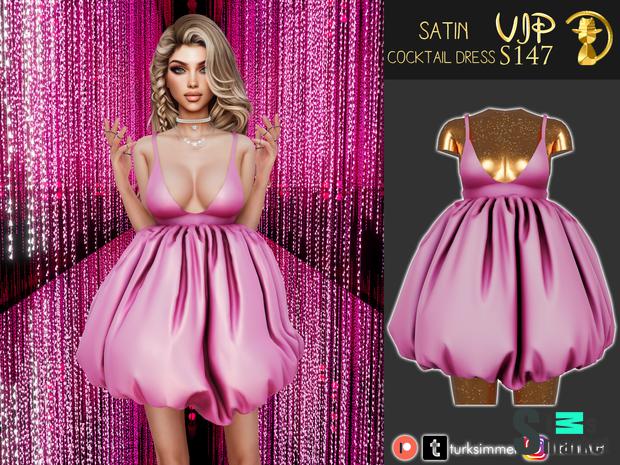 [turksimmer] Satin Cocktail Dress S147 - VIP_Patreon для Симс 4. Скачать мод