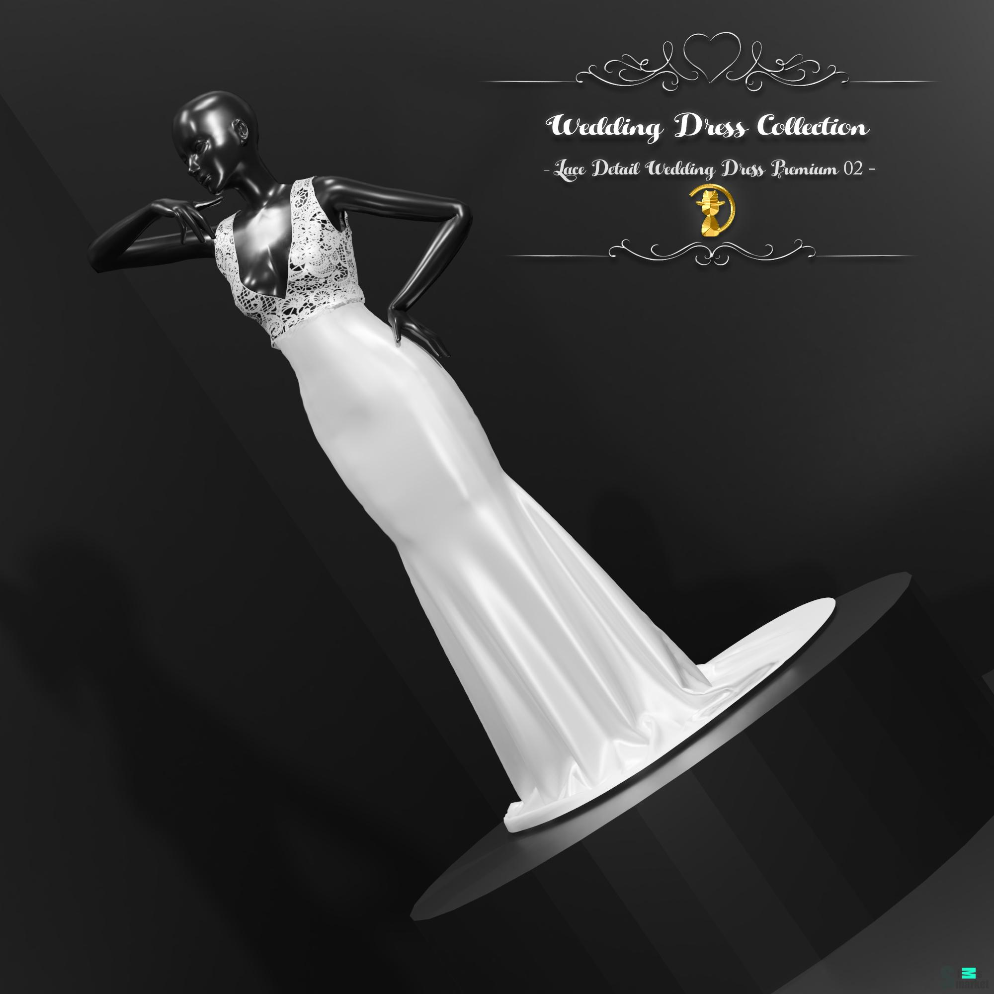 [turksimmer] -Wedding Collection- Lace Detail Wedding Dress Premium-02 для Симс 4. Скачать мод