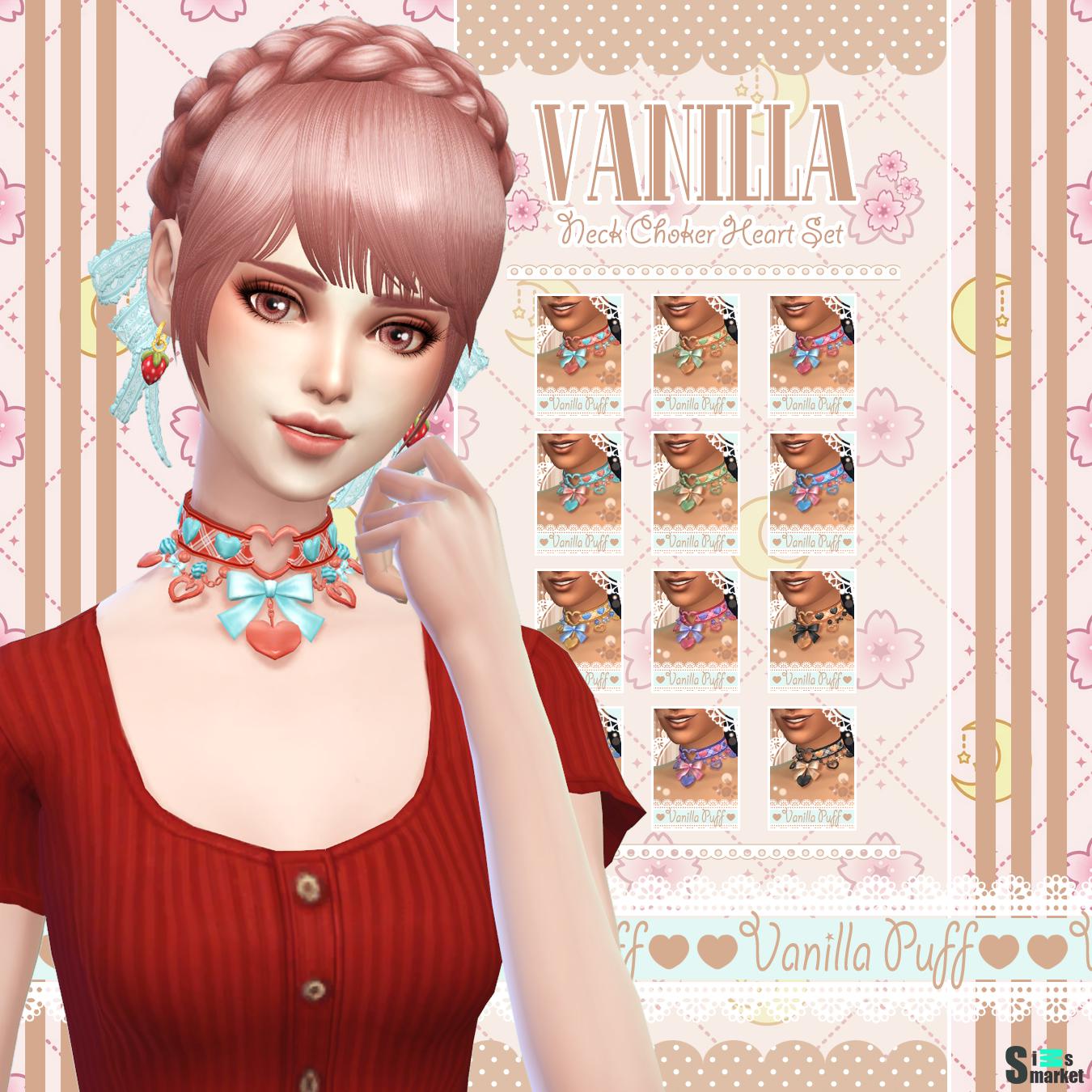 украшение на шею от Vanilla Puff Sims CC для Симс 4. Скачать мод