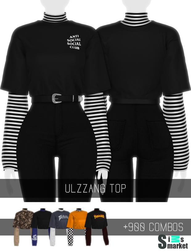 ULZZANG TOP для Симс 4. Скачать мод
