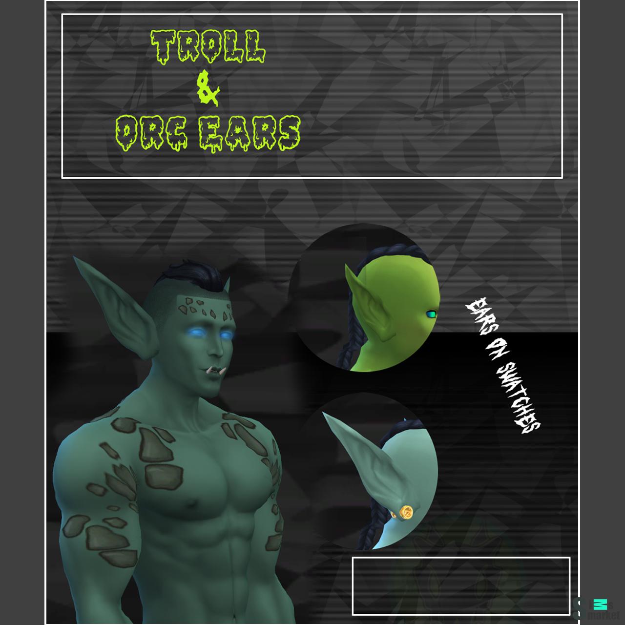 Уши для троллей, зандаларов и орков "Zandalari Troll & Orc Ears" для Симс 4. Скачать мод