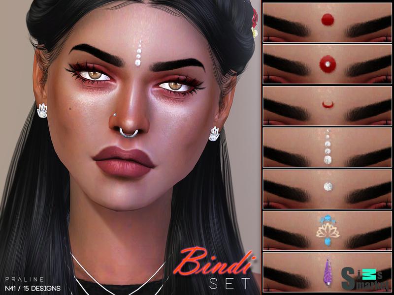 Узоры Bindi by Pralinesims для Симс 4. Скачать мод