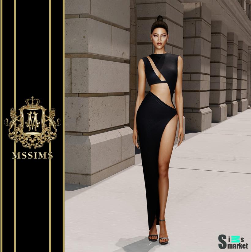 VACCARELLO DRESS для Симс 4. Скачать мод