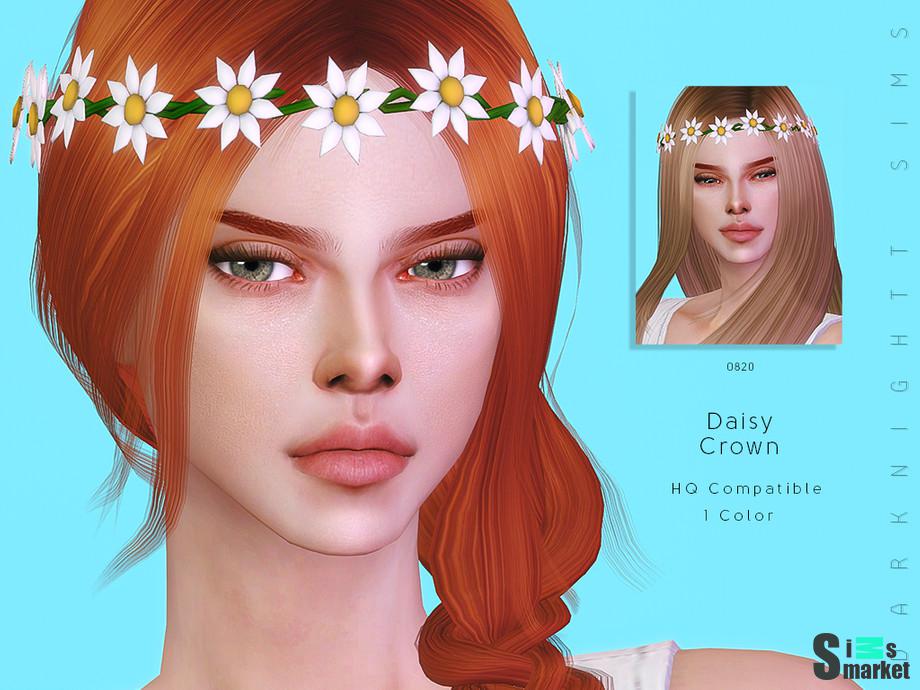Венок Daisy by DarkNighTt  для Симс 4. Скачать мод