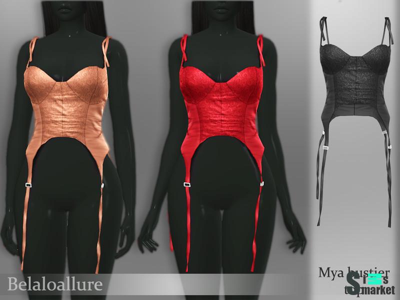 Верх Bustier от belloallure  для Симс 4. Скачать мод