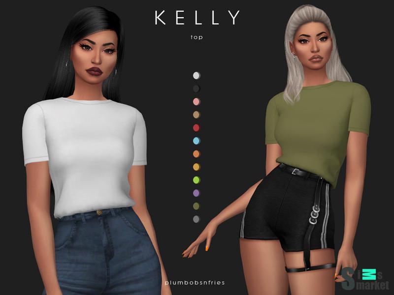 Верх Kelly от Plumbobs n Fries для Симс 4. Скачать мод