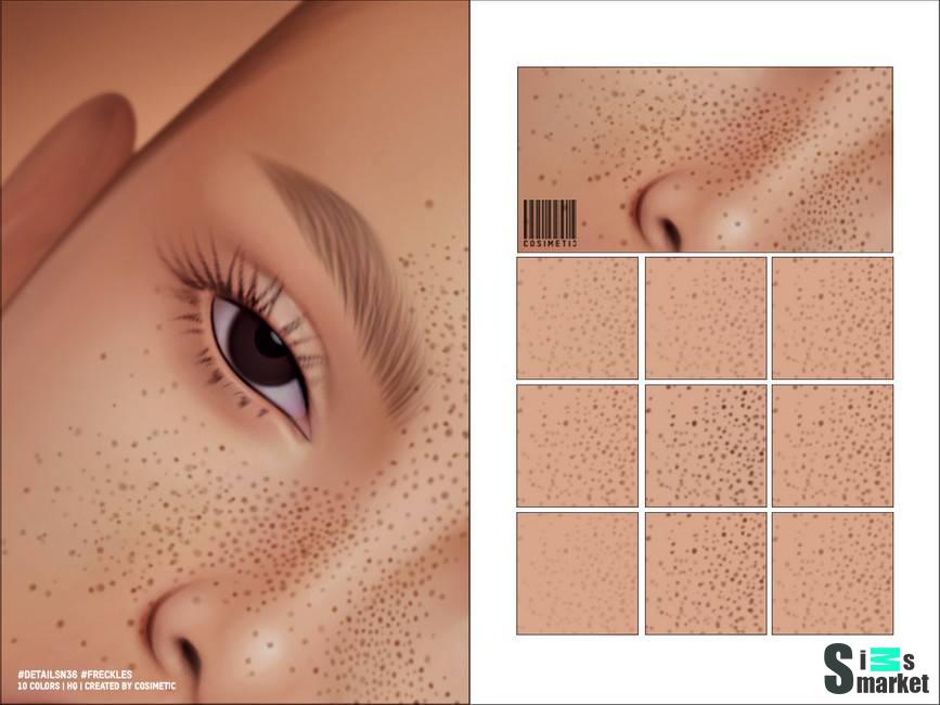 Веснушки "Freckles Details N36" для Симс 4 для Симс 4. Скачать мод