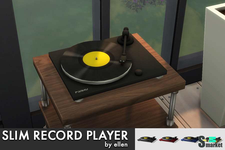 Виниловый проигрыватель "Slim Record Player / Turntable" для Симс 4 для Симс 4. Скачать мод