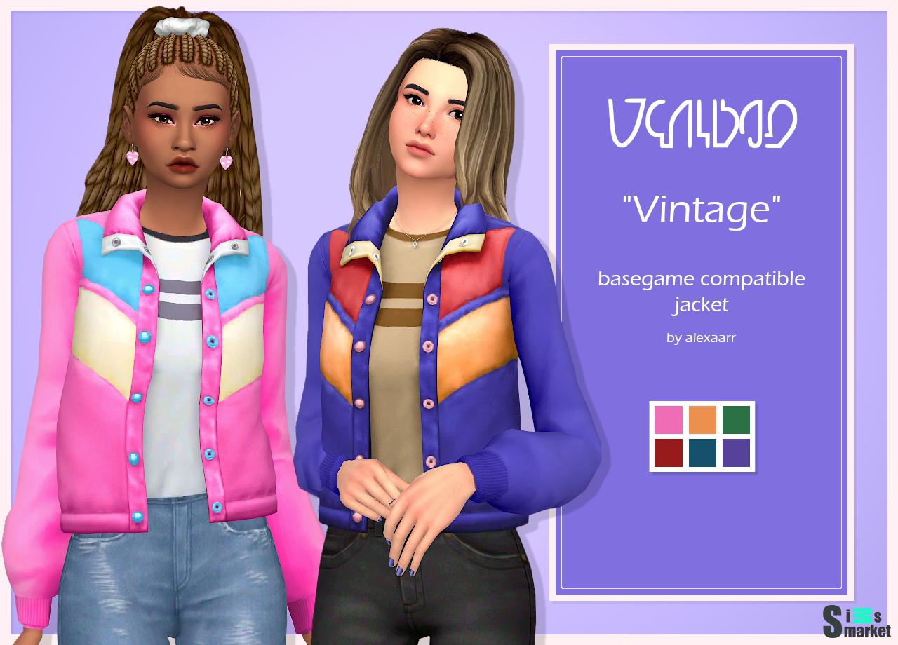 Винтажная куртка by alexaarr для Симс 4. Скачать мод