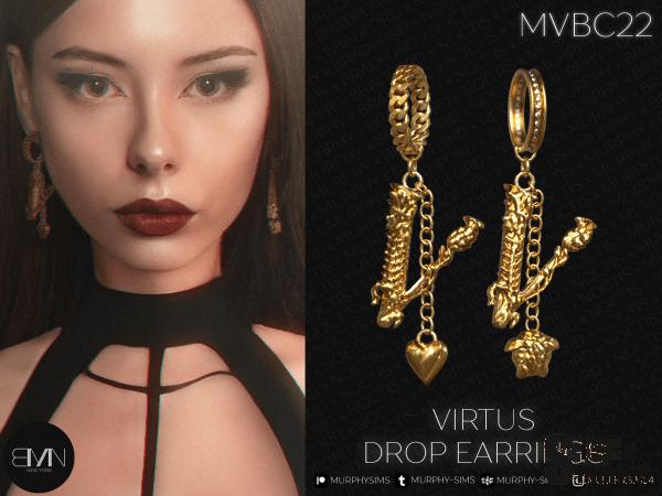 virtus drop earrings для Симс 4. Скачать мод