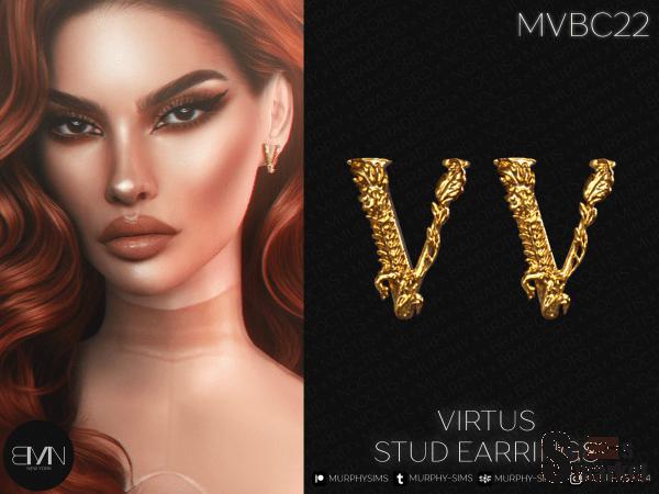 virtus stud earrings для Симс 4. Скачать мод