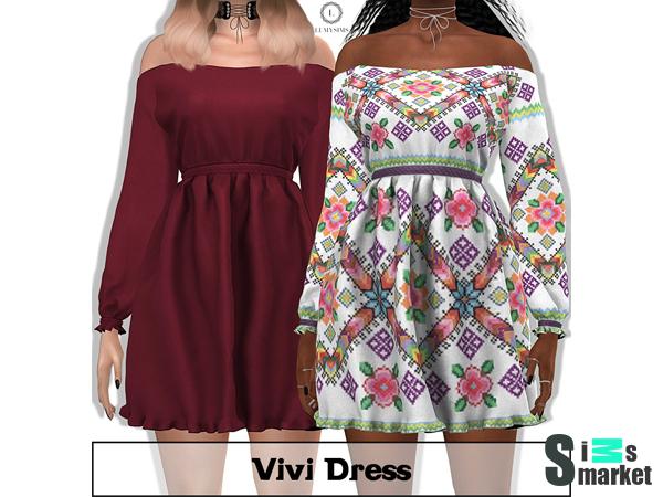 vivi dress - the sims 4 для Симс 4. Скачать мод