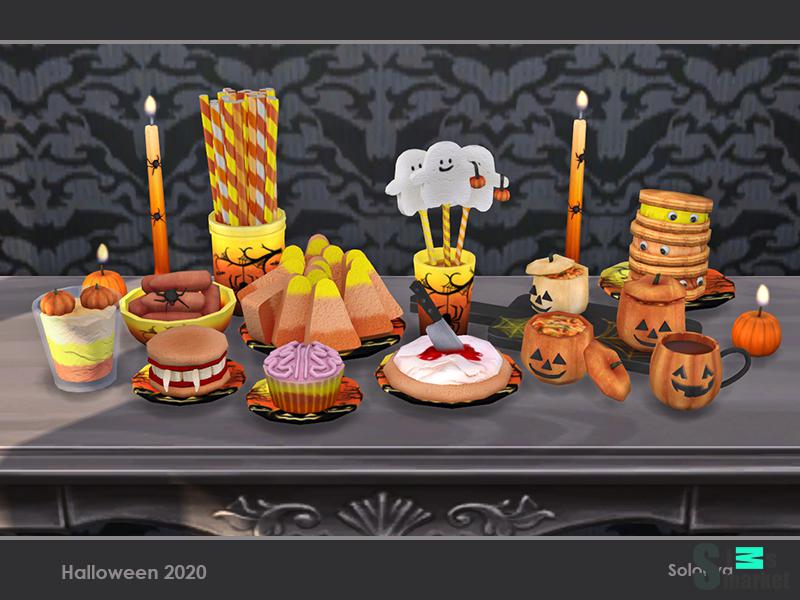 Вкусности Halloween by soloriya для Симс 4. Скачать мод