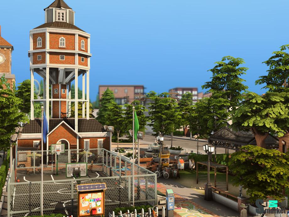 Водонапорная Башня "Water Tower Community Space"-для Симс 4 для Симс 4. Скачать мод