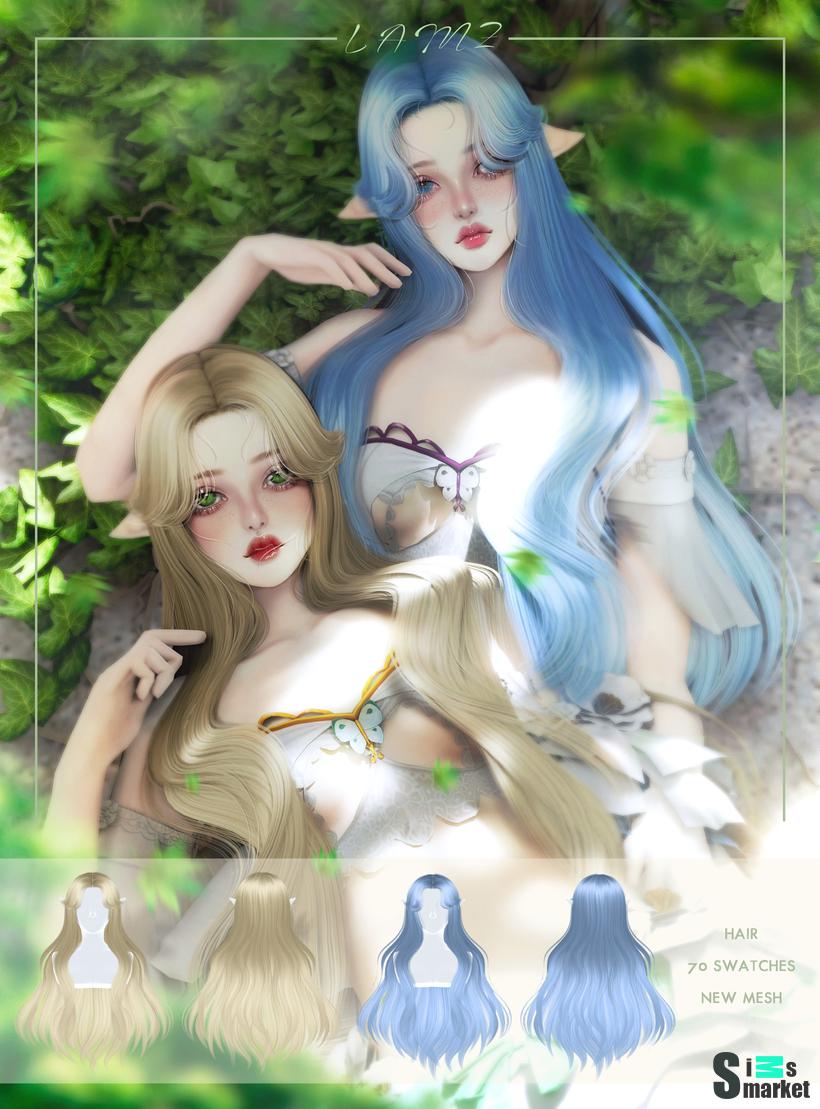 Волосы by LAMZ для Симс 4. Скачать мод