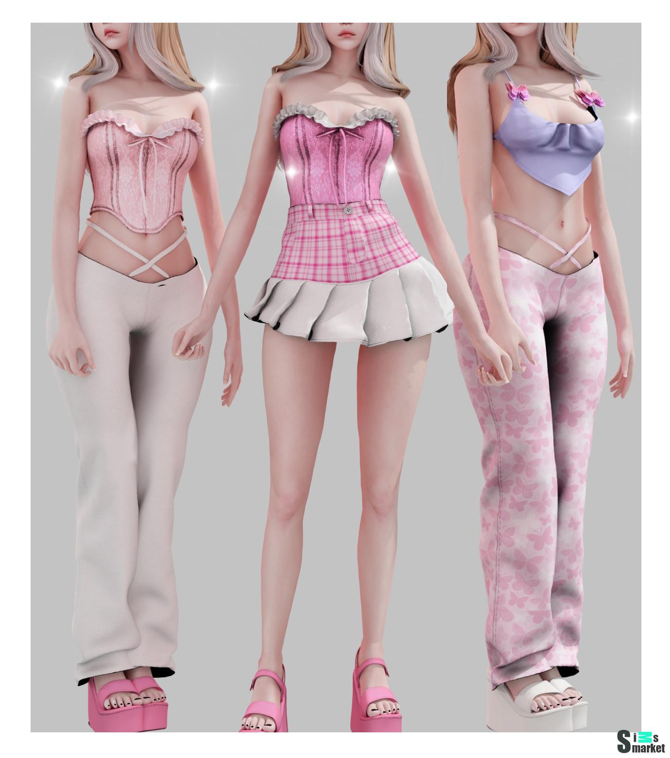 Y2k nd set by Babyetears для Симс 4. Скачать мод