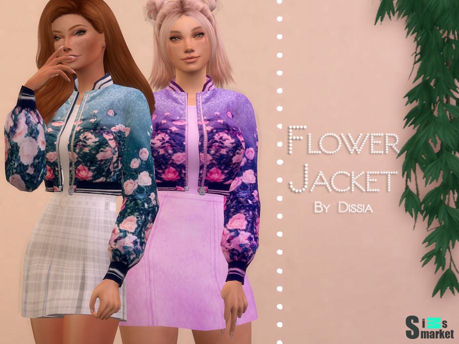 Жакет Flower by Dissia для Симс 4. Скачать мод