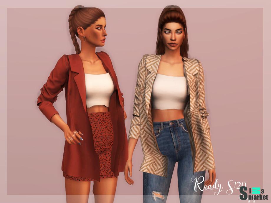 Жакет и топ TP-345 by laupipi  для Симс 4. Скачать мод