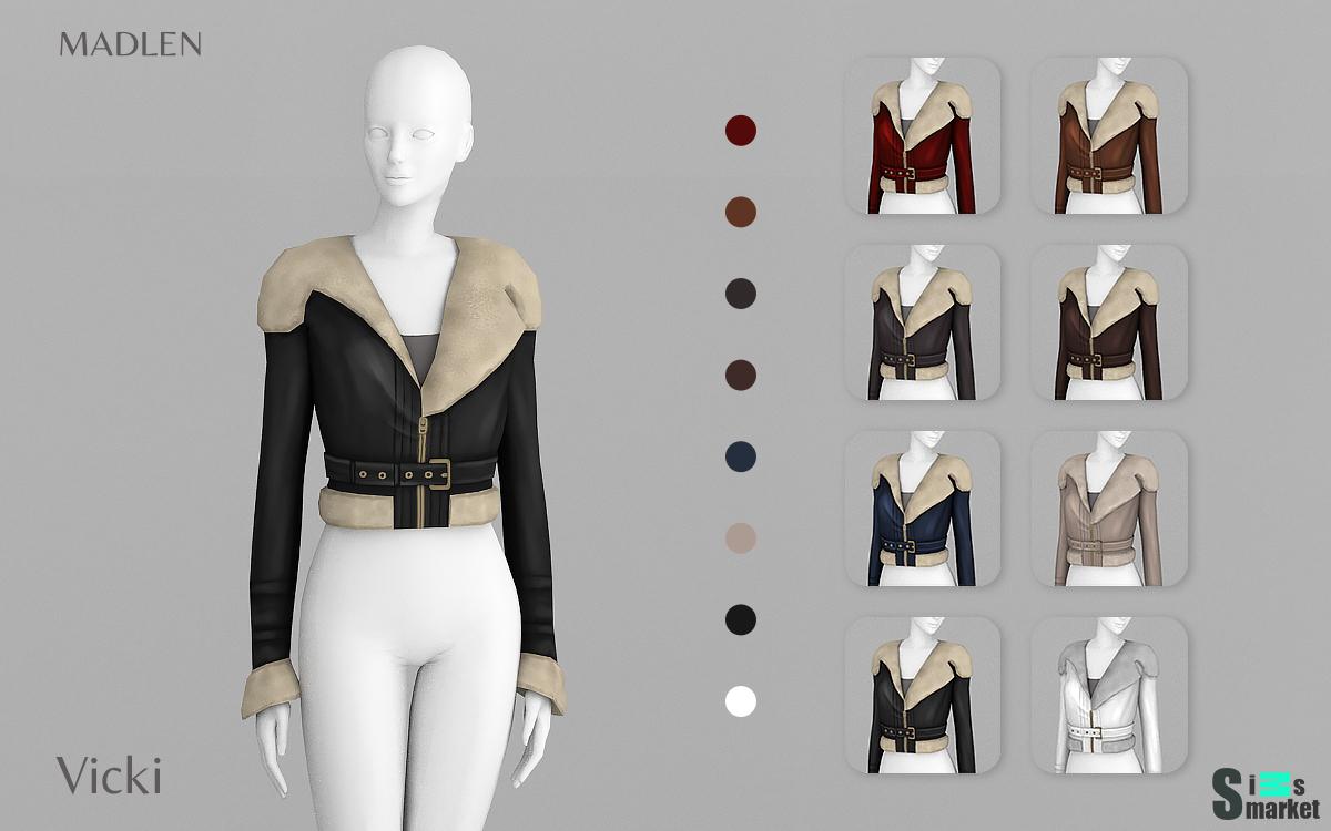 Женская куртка "Vicki Jacket" для Симс 4. Скачать мод