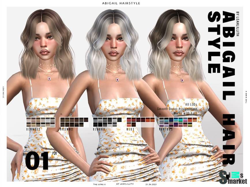 Женская прическа "Abigail Hairstyle" для Симс 4 для Симс 4. Скачать мод