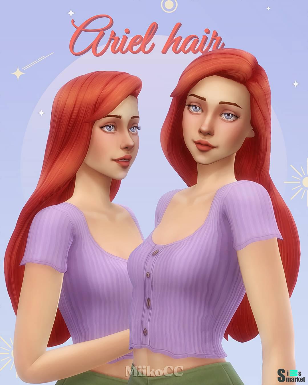 Женская прическа "Ariel hairstyle" для Симс 4 для Симс 4. Скачать мод
