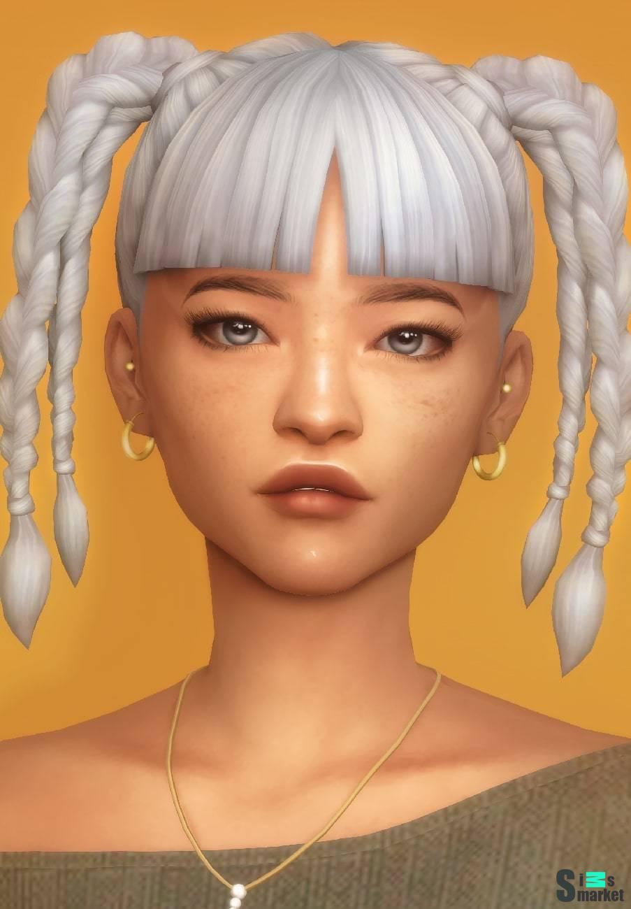 Женская прическа "billie braids" для Симс 4 для Симс 4. Скачать мод