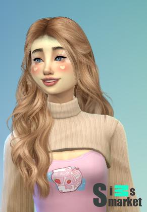 Женская прическа "Bouffant curl hair ES0115" для Симс 4. Скачать мод