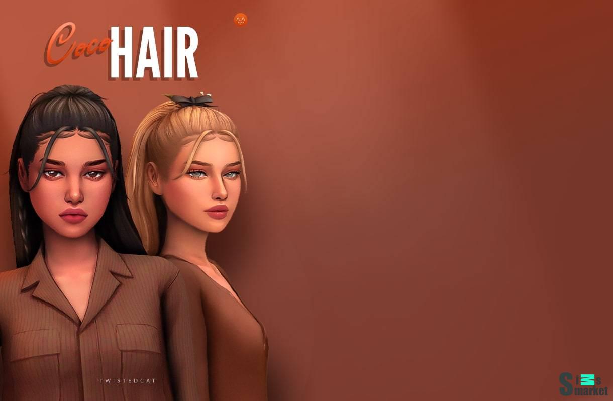 Женская прическа "Coco Hair" для Симс 4 для Симс 4. Скачать мод