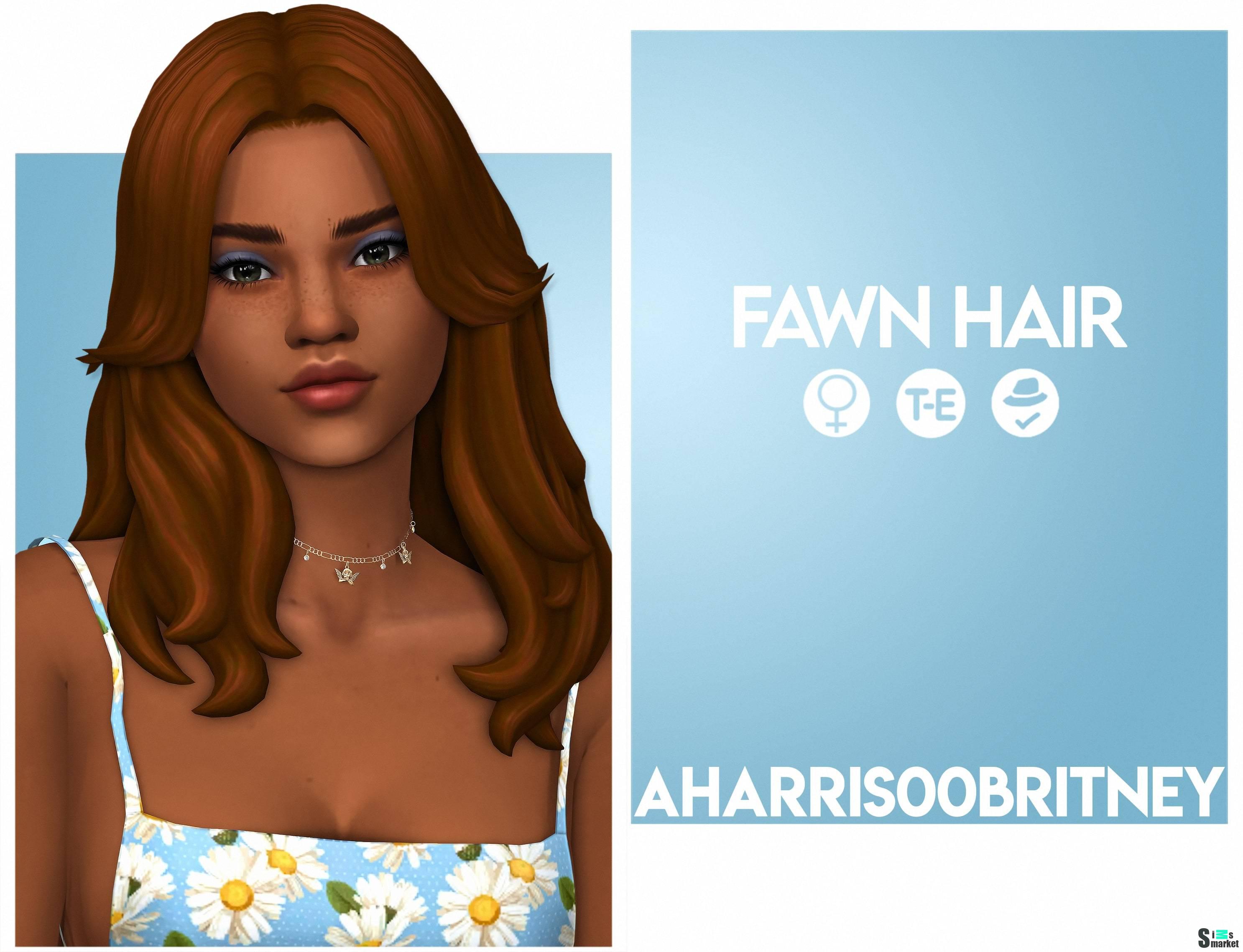 Женская прическа "Fawn Hair" для Симс 4 для Симс 4. Скачать мод