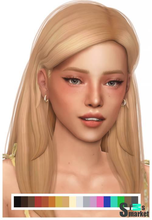 Женская прическа "hallie hair" для Симс 4 для Симс 4. Скачать мод