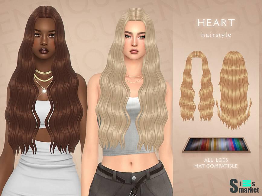 Женская прическа "Heart Hair" для Симс 4 для Симс 4. Скачать мод