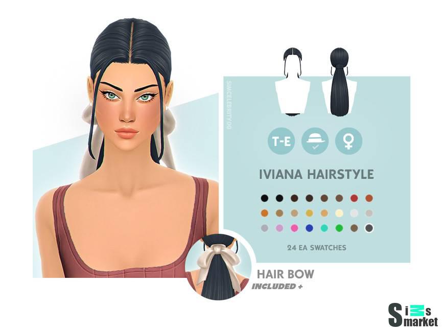 Женская прическа "Iviana Hairstyle Set" для Симс 4 для Симс 4. Скачать мод