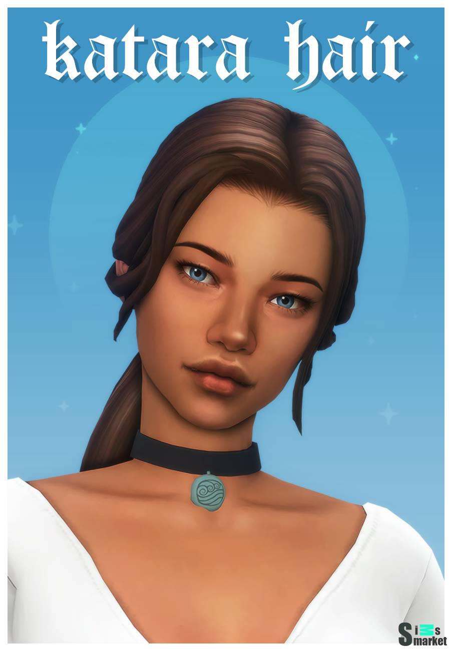 Женская прическа "KATARA HAIR" для Симс 4 для Симс 4. Скачать мод