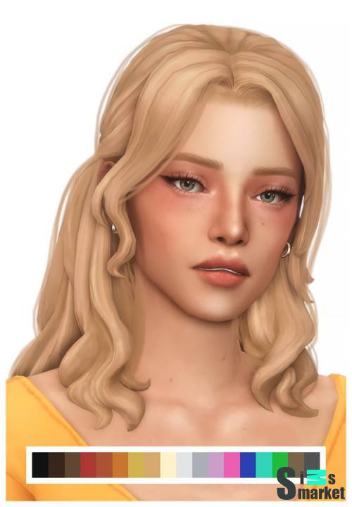 Женская прическа "lucille hair" для Симс 4 для Симс 4. Скачать мод