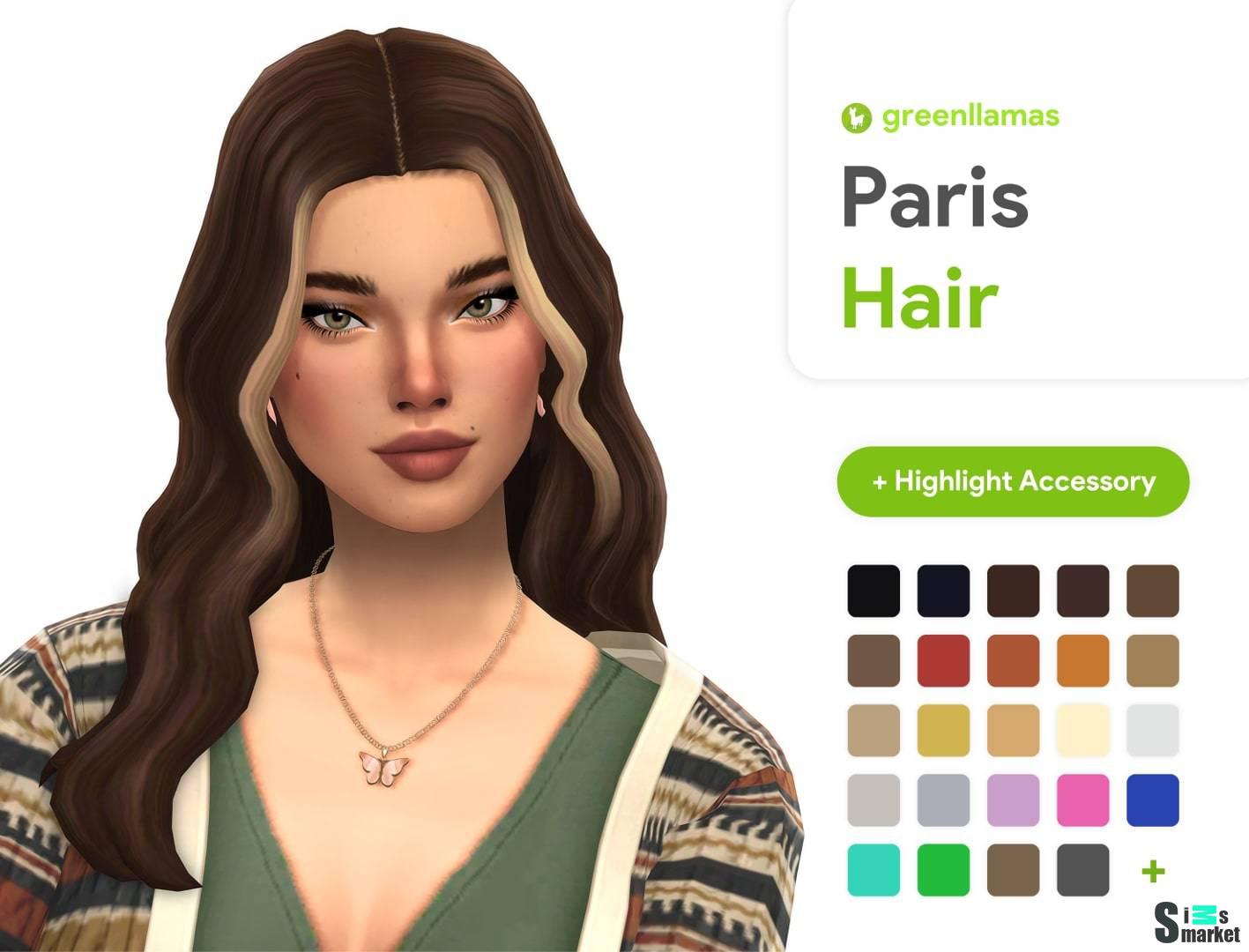 Женская прическа "Paris Hair" для Симс 4 для Симс 4. Скачать мод