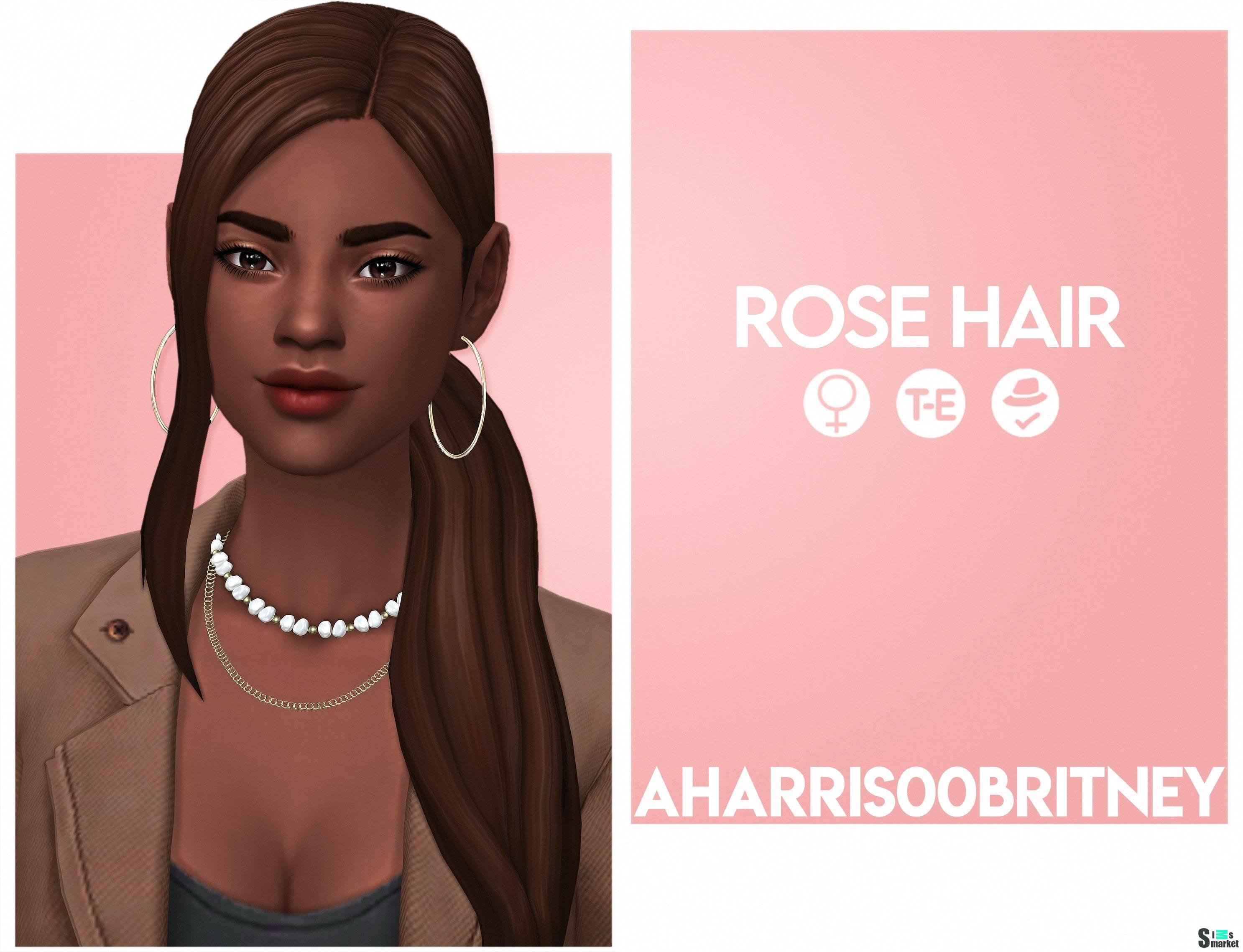 Женская прическа "Rose Hair" для Симс 4 для Симс 4. Скачать мод