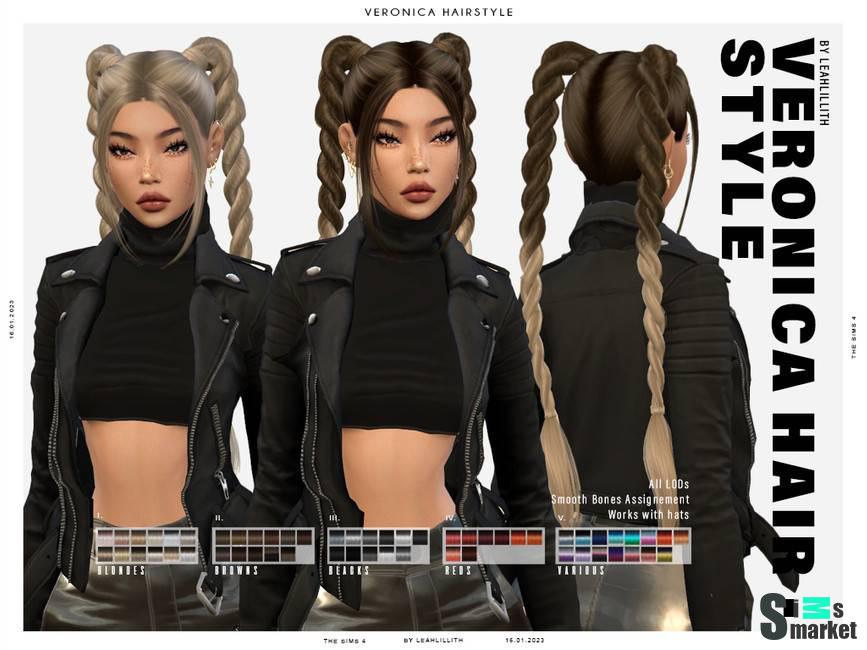 Женская прическа "Veronica Hairstyle" для Симс 4 для Симс 4. Скачать мод