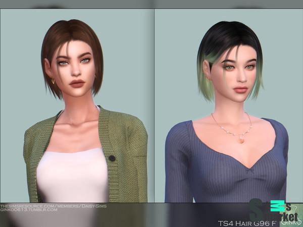 Женская причёска G-96 от GinkoSims для Симс 4. Скачать мод