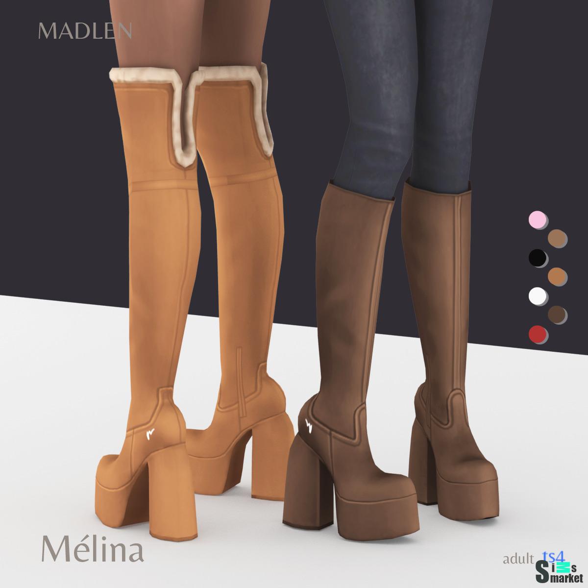 Женские сапоги "Melina Boots" для Симс 4 для Симс 4. Скачать мод